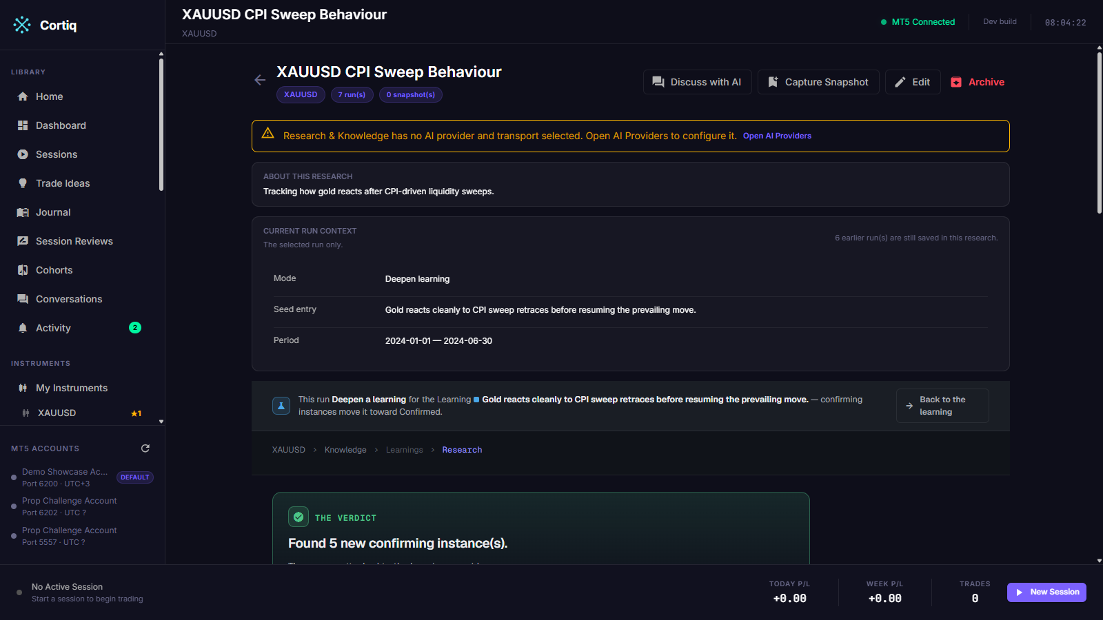 Exploration run detail showing the State, Candidate instances, and Script-run audit panels